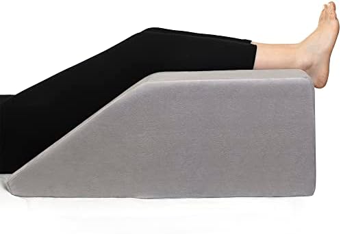  Healthex Leg Elevation Pillow With Memory Foam Top - Elevated Leg Rest Pillow For Circulation, Swelling, Kneef - Wedge Pillow For Legs, Sleeping, Reading, Relaxing - Removable Washable Cover (8 Inch)