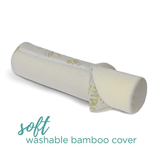  Milliard Memory Foam Neck Roll Pillow Cervical Bolster With Bamboo Cover – Spine Lumbar Traction Spondylosis Support 4 Inch Diameter X 17 Inch Length (4 Inch)