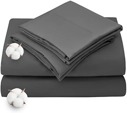  LBRO2M Bed Sheet Set Queen Size 16 Inches Deep Pocket 1800 Thread Count 100% Microfiber Sheet,Bedding Super Soft Comfortable, Cool Warm,4 Piece（Dark Grey）