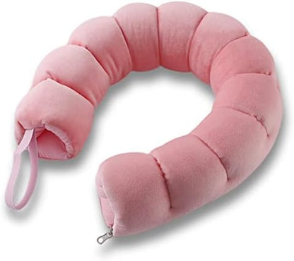  FHSGGP Travel Pillow Airplane Travel Neck Pillow Adjustable Length Kids Travel Pillow Suitable For Adults And Children Travel, Office, Home Use Pink Neck Pillow Provide Neck, Waist, Leg Support