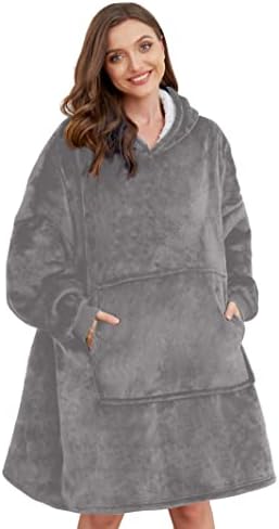  Blanket Hoodie Wearable Blanket,Super Warm Women And Men,Oversized Hoodie Blanket With Sleeves And Giant Pocket (Black)