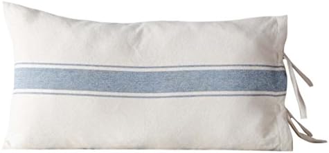  By Raghu 90x94 (tie Closure) Grain Sack Solid Colonial Blue-Cream Duvet Cover,Queen,DQ165014