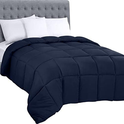  Down Alternative Comforter (Twin, White) - All Season Comforter - Plush Siliconized Fiberfill Duvet Insert - Box Stitched