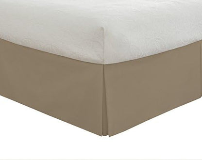 Lux Ux Hotel Microfiber Tailored Style Bed Skirt With Classic 14 Inch Drop Length, Queen, White
