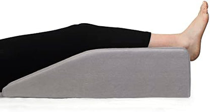  Healthex Leg Elevation Pillow With Memory Foam Top - Elevated Leg Rest Pillow For Circulation, Swelling, Kneef - Wedge Pillow For Legs, Sleeping, Reading, Relaxing - Removable Washable Cover (8 Inch)