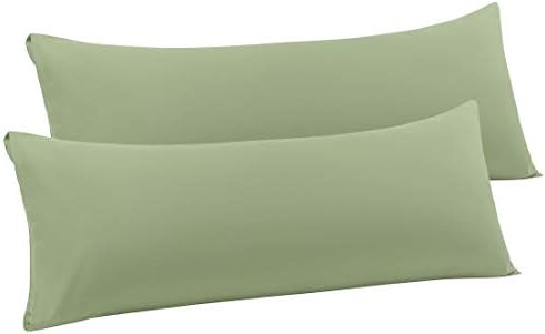  PiccoCasa 2 Packs Body Pillow Case, 110 GSM Brushed Microfiber Pillowcases No Zipper, Soft Full Body Pillow Covers For Long Pillows Body(20"x54") Snow White