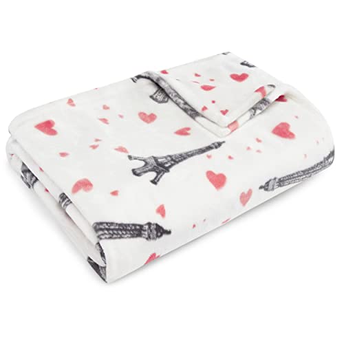  Betsey Johnson Home | Plush Collection | Throw - Ultra-Soft & Cozy Fleece, Lightweight & Luxuriously Warm, Perfect For Bed Or Couch, Pink 50 X 70