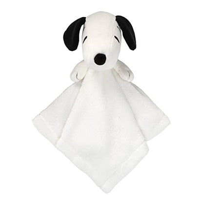  Lambs & Ivy Peanuts Snoopy Lovey White/Black Plush Security Blanket
