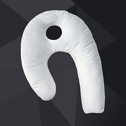  Pozico Side Sleeping Ear Pillow With Ear Hole- Piercing Pillow For Side Sleepers- Helps Reduce Ear Pain From CNH, Pressure Sores, Post Ear Surgery, Ear Pain Or Ear Plugs (Pink, Large Ear Pillow)
