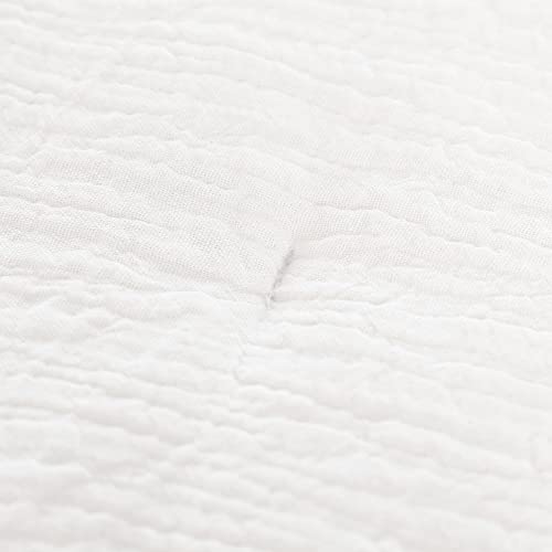  Soft Muslin Comforter Lightweight Oversized King Comforter 120x120, 100% Cotton Breathable Gauze White Bedding Comforter Duvet Insert