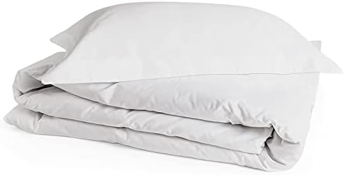  415 Thread Count Percale Duvet Cover Set - 100% Peruvian Pima Cotton - Premium And Breathable With Hidden Zip Closure - White Solid Color - Twin/Twin XL Size, 2 Piece Duvet Cover Set