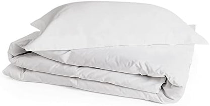  415 Thread Count Percale Duvet Cover Set - 100% Peruvian Pima Cotton - Premium And Breathable With Hidden Zip Closure - White Solid Color - Twin/Twin XL Size, 2 Piece Duvet Cover Set