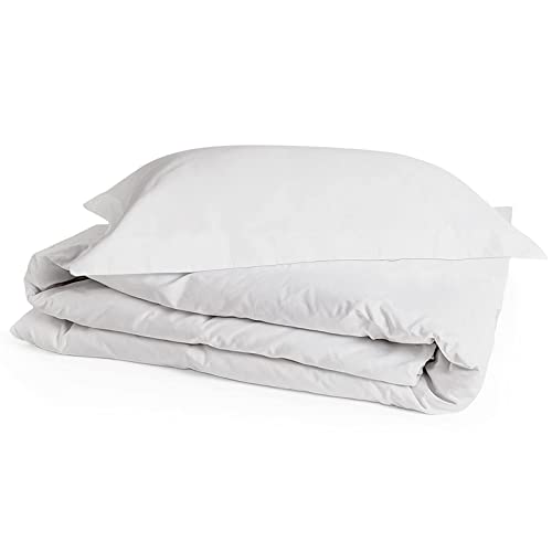  415 Thread Count Percale Duvet Cover Set - 100% Peruvian Pima Cotton - Premium And Breathable With Hidden Zip Closure - White Solid Color - Twin/Twin XL Size, 2 Piece Duvet Cover Set