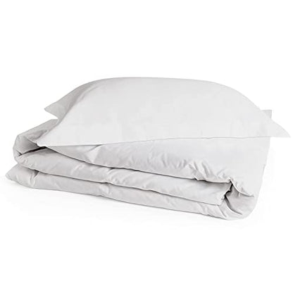  415 Thread Count Percale Duvet Cover Set - 100% Peruvian Pima Cotton - Premium And Breathable With Hidden Zip Closure - White Solid Color - Twin/Twin XL Size, 2 Piece Duvet Cover Set