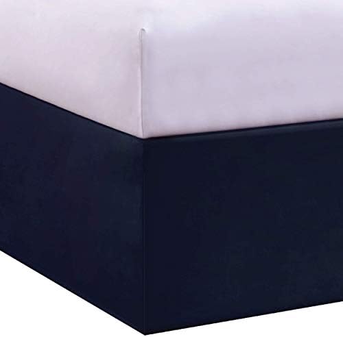 Lux Ux Hotel Microfiber Tailored Style Bed Skirt With Classic 14 Inch Drop Length, Queen, White