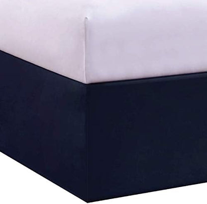 Lux Ux Hotel Microfiber Tailored Style Bed Skirt With Classic 14 Inch Drop Length, Queen, White