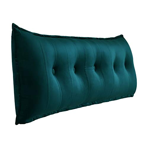 Rectangular Headboard Pillow Bolster Pillow For Bed Back Rest Pillow For Sitting In Bed Daybed Pillows Back Support Pillow For Bed Reading Pillow Velvet Cyan Queen