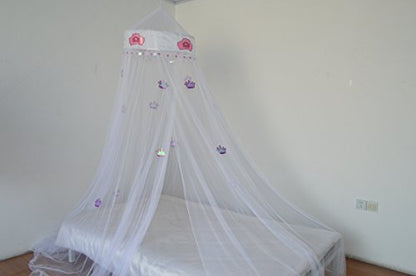  OctoRose Princess Crown Bed Canopy Mosquito Net For Crib, Twin, Full, Queen Or King Size (White)