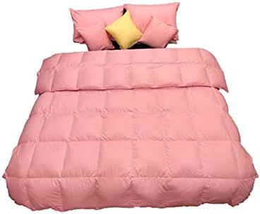  Natural Goose Down Feather Comforter Duvet,300TC Down Proof Cover, 650+ Fill Power,Soft Warm Brethable, Medium Warmth (Cal King Size, Pink)