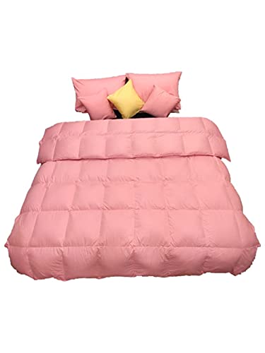  Natural Goose Down Feather Comforter Duvet,300TC Down Proof Cover, 650+ Fill Power,Soft Warm Brethable, Medium Warmth (Cal King Size, Pink)