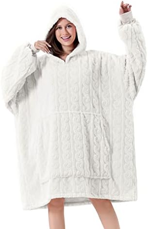 Oversized Blanket Hoodie For Adults - Extra Long Wearable Sweatshirt With Giant Sleeve, Hood And Pocket