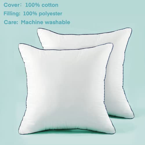  Ichrysania 18 X 18 Pillow Inserts Set Of 2 With 100% Cotton Cover Couch Pillows Bed Pillows Throw 18 Pillow Inserts Sofa Chair Pillows Square Decorative Pillows
