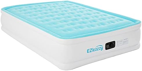  Air Mattress With Built-in Pump Raised Single Inflatable Bed-Puncture Resistant Airbed With Waterproof Flocked Top, Home & Portable Trave - Easy To Inflate/Quick Set UP (Twin)