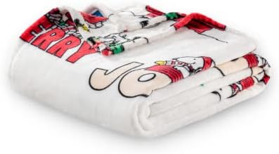  VelvetLoft® Peanuts® Snoopy Cute Character Plush Throw Blanket,Peanuts Poses And Paws,Throw 55 X 70 Inches (Official Peanuts® Product)