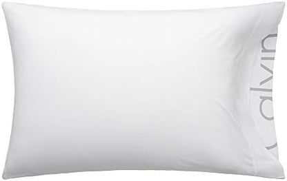 Calvin Klein Modern Cotton Body Solid Set Of 2 Pillowcases, Standard Size, Cotton Modal 170 GSM (White)
