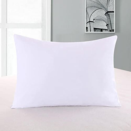  2 Pillow Protectors, Zippered Hypoallergenic Down Proof Pillow Covers, 600 Thread-Count - 100% Cotton Pillow Protector, White, King Size