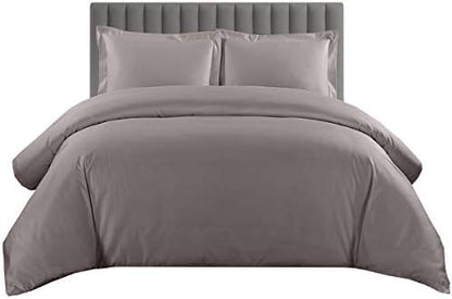  Sheetsnthings Solid 600-Thread-Count, 100-Percent Cotton King-California King Duvet Cover Set With Buttons Enclosure, Chocolate