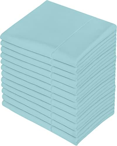 Queen Pillowcases - 12 Pack - Bulk Pillowcase Set - Envelope Closure - Soft Brushed Microfiber Fabric - Shrinkage And Fade Resistant Pillow Covers 20 X 30 Inches (Queen, White)