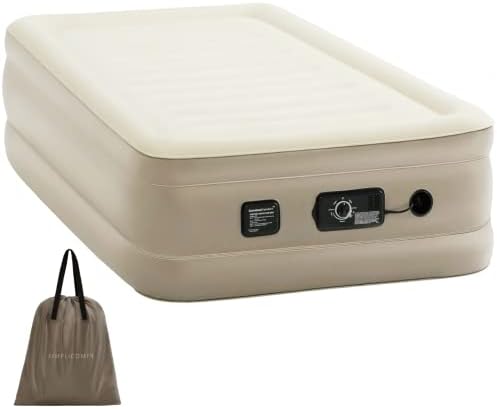  Deluxe Queen Maintain Firmness Air Mattress With Built-in Constant Comfort® Dual Pump 18” Inflatable Blow Up Air Bed Waterproof Punctual Resistant For Home Guests Travel Camping