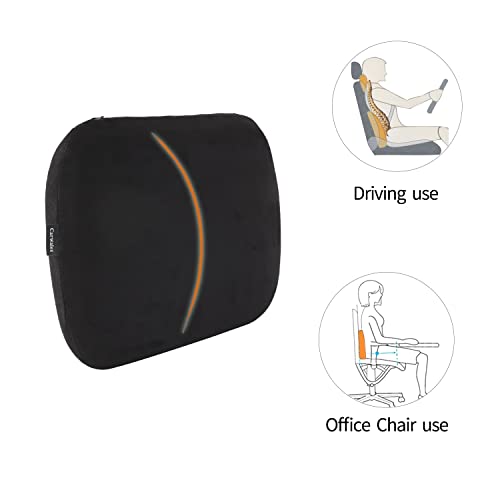  Carwales Emulsion Lumbar Support Pillow For Car Driving Seat Relax Soft Lower Back Support Home Office Chair Cushion Desk Accessories Pain Relief Black