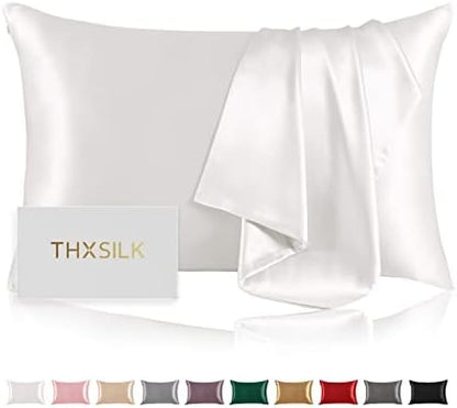  100% Silk Pillowcase For Hair And Skin, Both Sides Grade 6A+ Mulberry Silk Pillow Case With Hidden Zipper, Soft & Smooth White Pillowcases(1pc, Queen Size 20"x30")