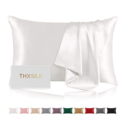  100% Silk Pillowcase For Hair And Skin, Both Sides Grade 6A+ Mulberry Silk Pillow Case With Hidden Zipper, Soft & Smooth White Pillowcases(1pc, Queen Size 20"x30")