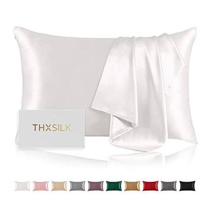  100% Silk Pillowcase For Hair And Skin, Both Sides Grade 6A+ Mulberry Silk Pillow Case With Hidden Zipper, Soft & Smooth White Pillowcases(1pc, Queen Size 20"x30")