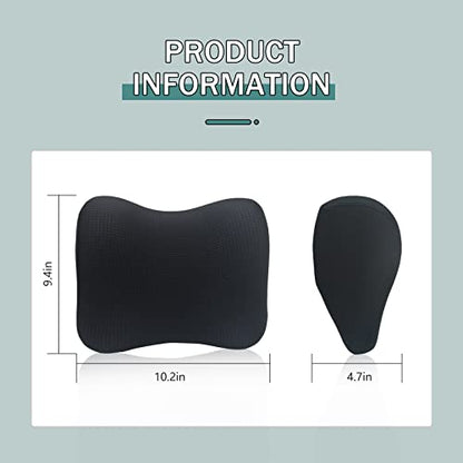  Super Fit Car Headrest Pillow, Car Pillow For Driving With Adjustable Strap, 100% Memory Foam Neck Pillow, Breathable Removable Cover & Ergonomic Design - Softness Travel Car Neck Pillow(Black, 1P)