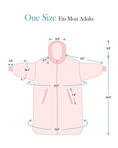  Topblan Oversized Hoodie With Zipper For Adults, Flannel Blanket Hoodie Sweatshirt With Zipper, Sherpa Wearable Blanket Plush Sweatshirt, Gifts For Women Men