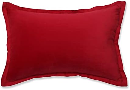  Pillow Perfect Indoor Velvet Collection Lumbar Pillow, 12" X 20", Black