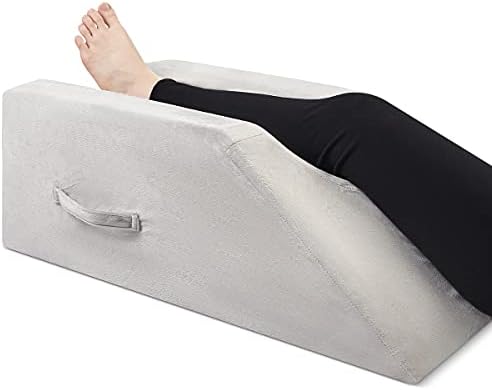  OasisSpace Leg Support And Elevation Pillow For Surgery, Swelling, Injury Or Rest - Memory Foam Leg Position Pillows For Knee, Ankle And Foot Injury Pain Relief - Improve Circulation - Washable Cover