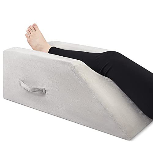  OasisSpace Leg Support And Elevation Pillow For Surgery, Swelling, Injury Or Rest - Memory Foam Leg Position Pillows For Knee, Ankle And Foot Injury Pain Relief - Improve Circulation - Washable Cover
