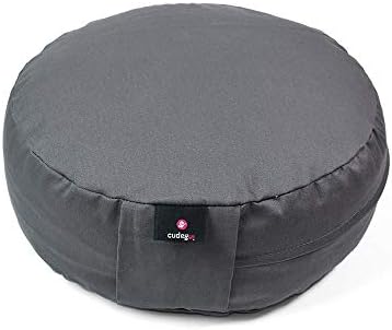  Cudegui Zafu Meditation Cushion Filled With Cofee Husk And Cotton Cover (Purple)