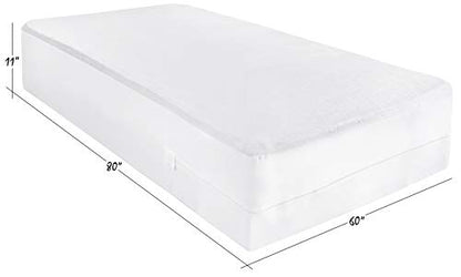  Zippered Mattress Encasement - Waterproof, Breathable, Noiseless, Machine Washable, Soft Terry Top For Comfortable Night Sleep. (Queen)