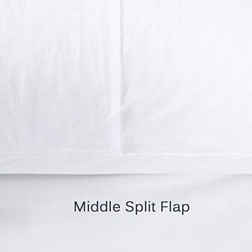  Eyelet Pillow Shams Ruffled King Bright White Shabby Chic Lace Set Of 2 Double Layered Ruffle Farmhouse Pillowcases Country French Cottage Embroidered Floral Victorian Pretty Elegant Trim 20x36
