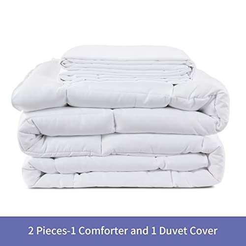  Fluffy Oversized King 120x120 Comforter Warm Down Alternative Comforter Duvet Insert With Duvet Cover For All Season, 8 Corner Tabs