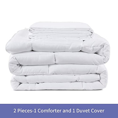  Fluffy Oversized King 120x120 Comforter Warm Down Alternative Comforter Duvet Insert With Duvet Cover For All Season, 8 Corner Tabs