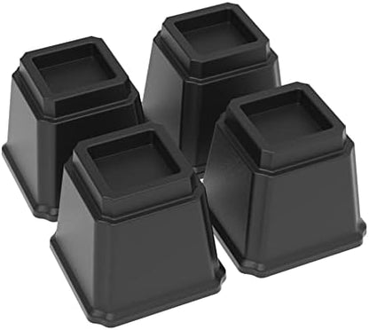  Napnapday Bed Risers 2 Inch Heavy Duty Bed Furniture Elevators, 1,500 Lbs Lifts Up Riser For Sofa And Table Set Of 4, Black