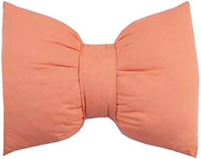  Peacewish Hand Made Pure Color Cotton Bow Pillow Car Neck Pillow Sofa Office Waist Pillow Detachable Wash Pillow (S, Wine Red)