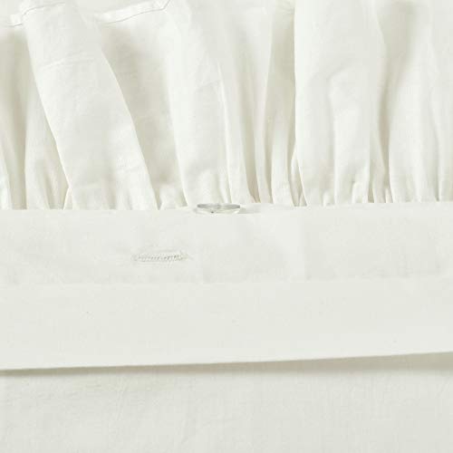  Reyna 3-Piece Ruffled Cotton Duvet Cover Bedding Set, Full/Queen, White